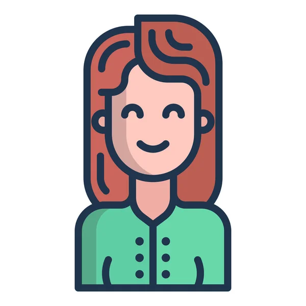 Una Mujer Icono Web Ilustración Simple — Vector de stock