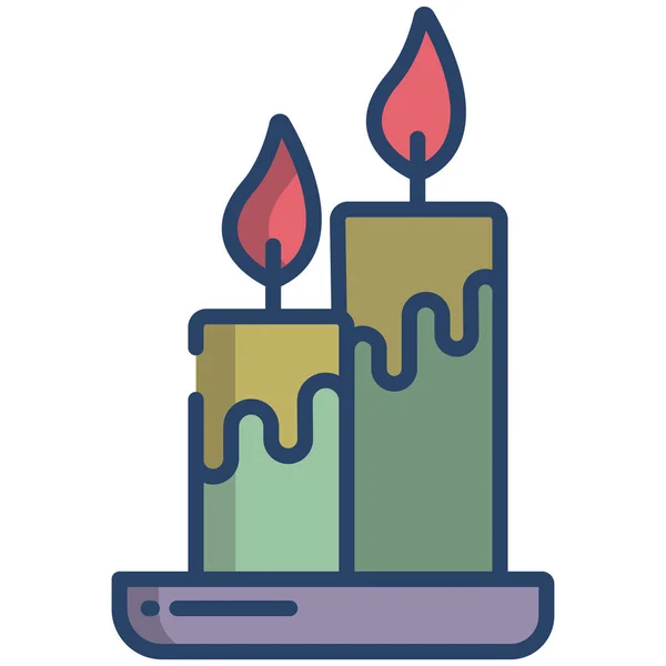 Svíčky Webová Ikona Jednoduchá Ilustrace — Stockový vektor
