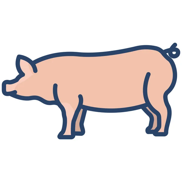 Vektor Symbol Des Schweins Tier Auf Weißem Hintergrund — Stockvektor