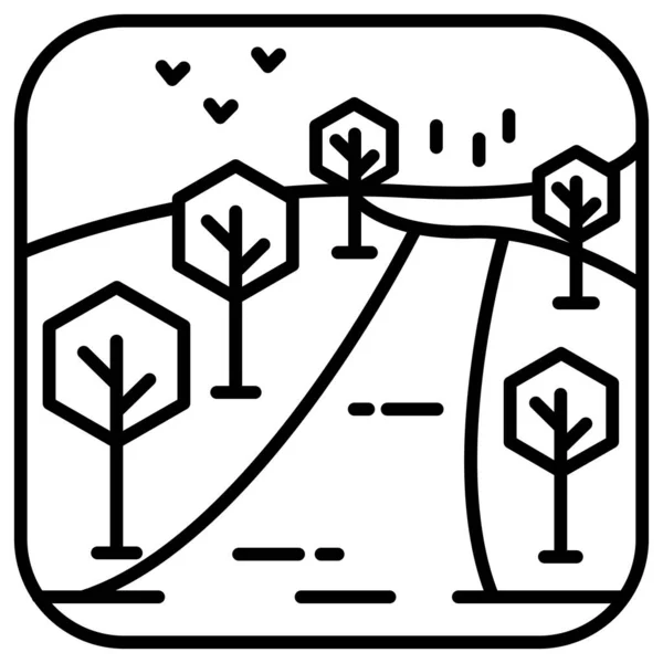 Einfaches Vektor Symbol Darstellung Der Landschaft — Stockvektor