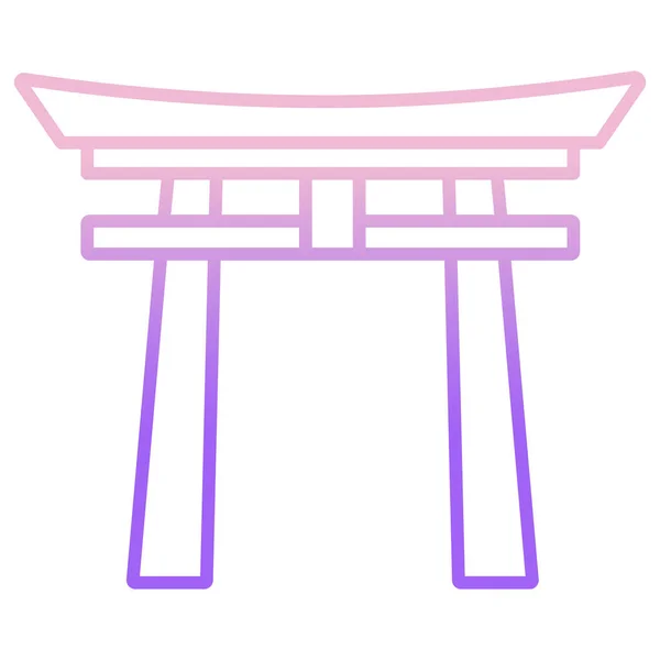 Torii Puerta Web Icono Ilustración Vector Simple — Archivo Imágenes Vectoriales