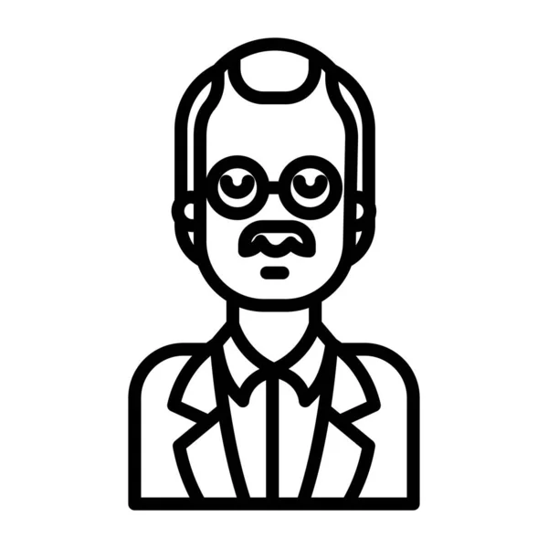 Mann Mit Brille Avatar Charakter Vektor Illustration Design — Stockvektor