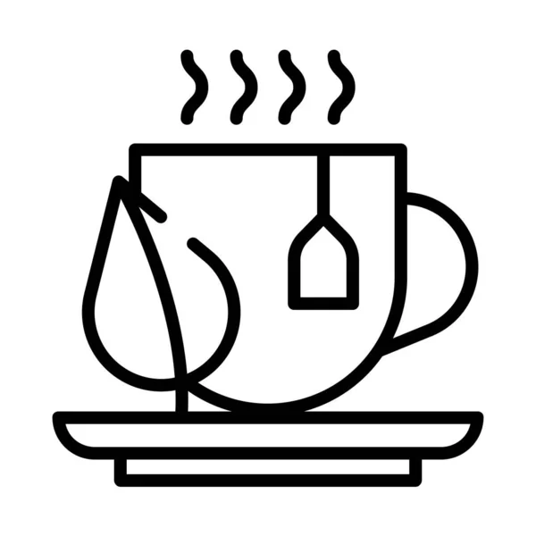 Taza Icono Vector Señal Línea Delgada Ilustración Símbolo Contorno Aislado — Vector de stock