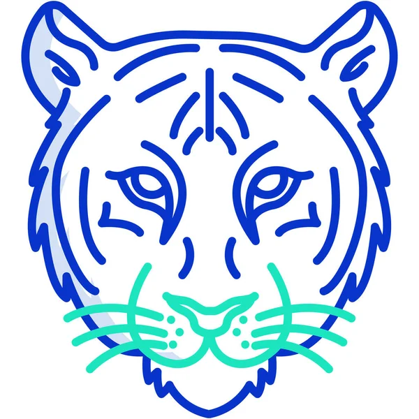 Tygrys Zwierzę Proste Wektor Ilustracja — Wektor stockowy