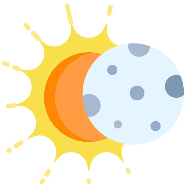 simple vector solar eclipse icon on white background