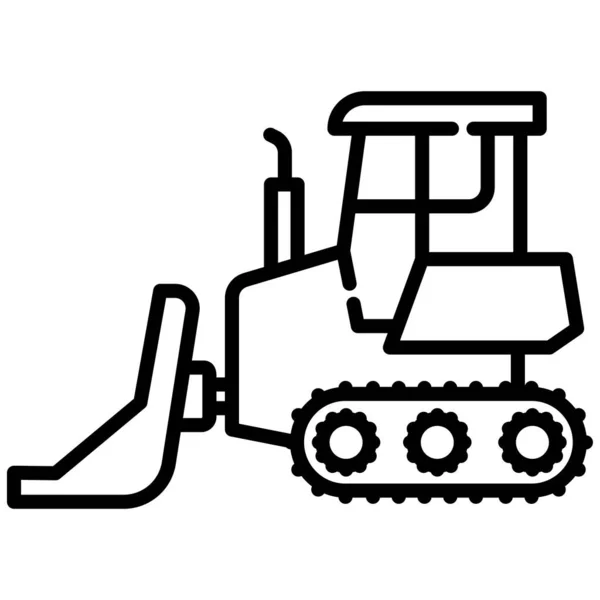 Ícone Tractor Ilustração Esboço Ícones Vetoriais Bulldozer Para Web — Vetor de Stock