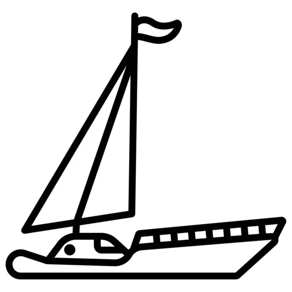 Una Barca Icona Web Semplice Illustrazione — Vettoriale Stock