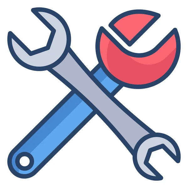 Wrench Screwdriver Flat Icon Isolated Background Vector Illustration — Stock Vector