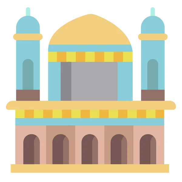 Mosquée Icône Web Illustration Simple — Image vectorielle