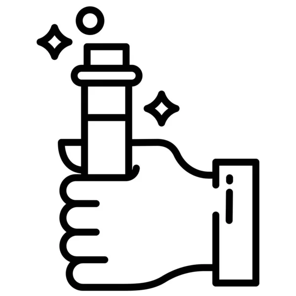 Handen Håller Ölikonen Översikt Vektor Illustration — Stock vektor