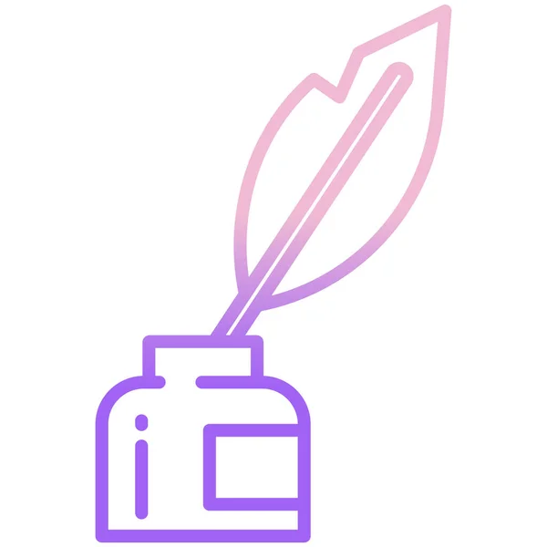 Pluma Icono Web Ilustración Simple — Vector de stock