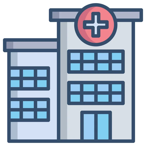 Hospital Icono Web Ilustración Simple — Archivo Imágenes Vectoriales