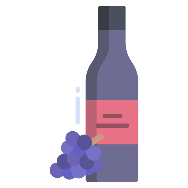 Garrafa Vinho Ilustração Simples — Vetor de Stock