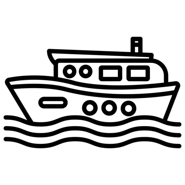 Bateau Icône Web Design Simple — Image vectorielle