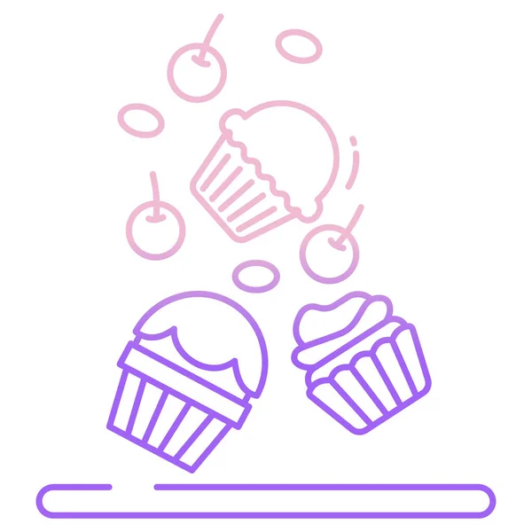 Cupcake Mit Bonbons Vektorillustration — Stockvektor