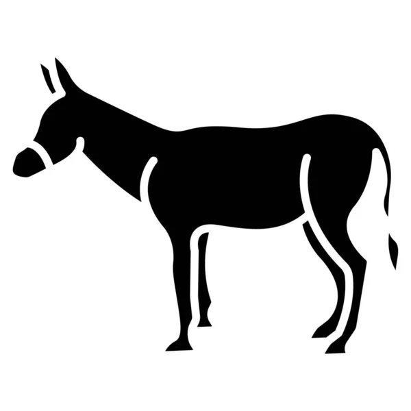 Vector Illustration Donkey — Stock Vector