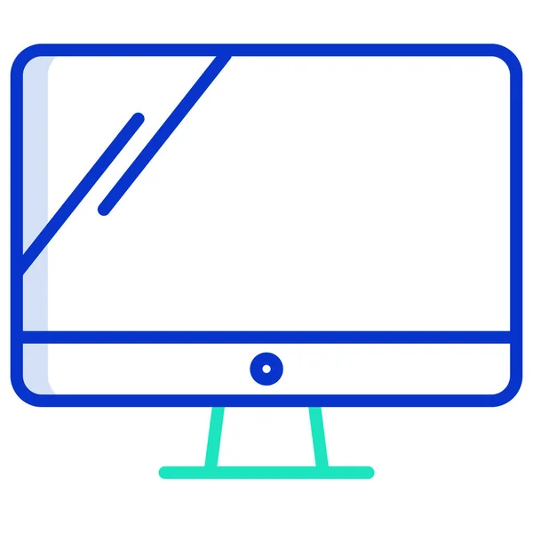 Monitor Computadora Ilustración Simple Vector — Archivo Imágenes Vectoriales