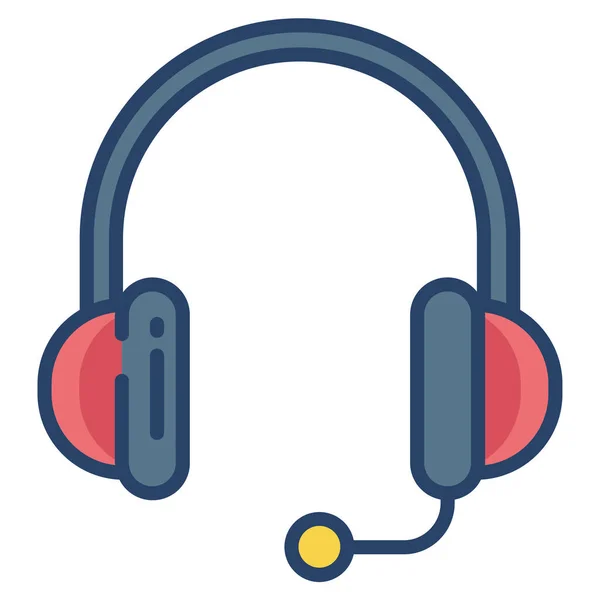 Headphones Ícone Web Ilustração Vetorial — Vetor de Stock