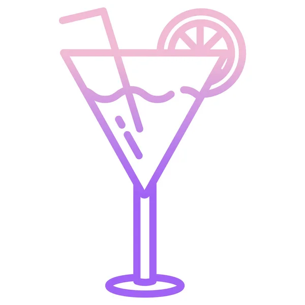 Cocktail Icône Web Design Simple — Image vectorielle