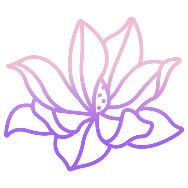 Icono Flor Púrpura Sobre Fondo Blanco — Vector de stock