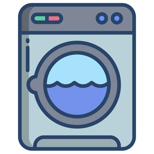 Tvättmaskin Enkel Ikon Vektorillustration — Stock vektor