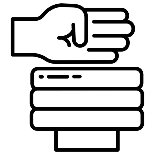 Hand Holding Book Icon Outline Vector Illustration — Stock Vector