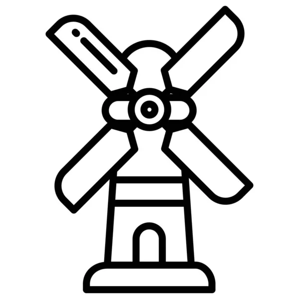 Windmühle Web Ikone Einfaches Design — Stockvektor