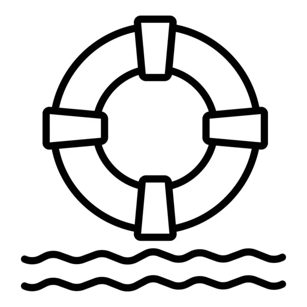 Ref Lifebuoy Набросок Иконок Векторных Линий Морской Жизни Сети — стоковый вектор