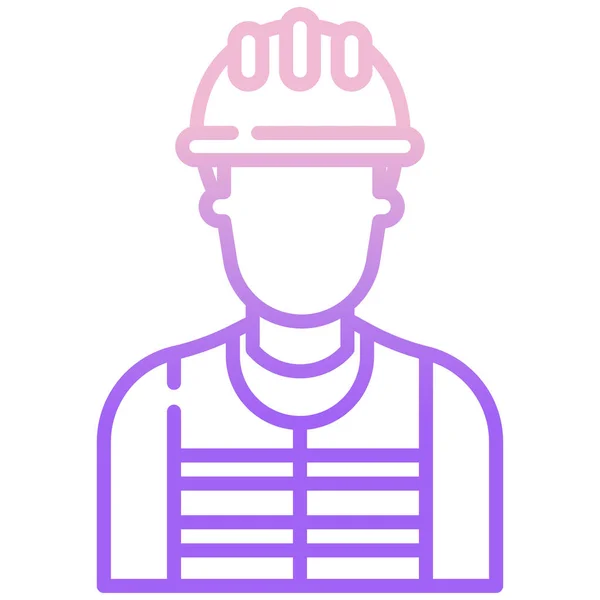 Trabajador Icono Web Ilustración Simple — Vector de stock