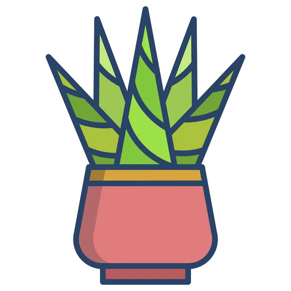Icono Vectorial Cactus Aislado Sobre Fondo Blanco — Vector de stock