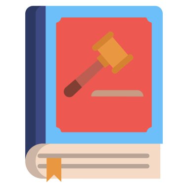 Hukuk ve adalet düz vektör simgesi