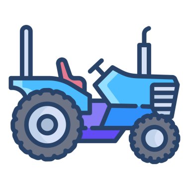 Traktör web simgesi, vektör çizim 