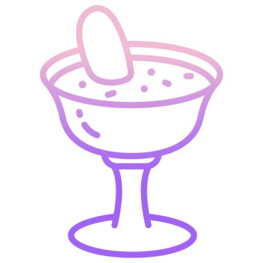 İtalyan Krema ikonu. Beyaz arkaplanda çorba fincanı çizimi