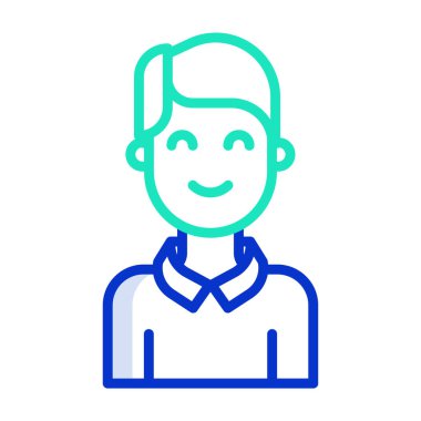 Erkek ikon vektörü. İnce çizgi işareti. izole edilmiş sınır sembolü çizimi