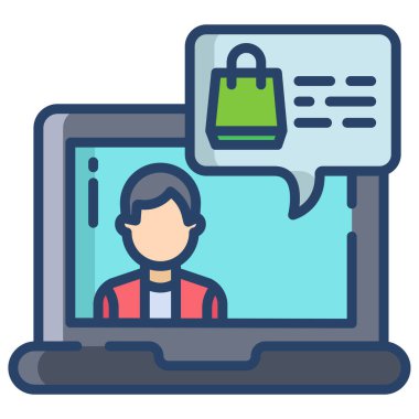 İnternetten alışveriş. Basit resimleme