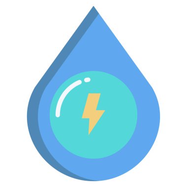 Su Enerjisi simgesi vektör illüstrasyonu