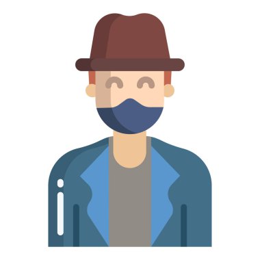 Soyguncu. Web simgesi basit illüstrasyon