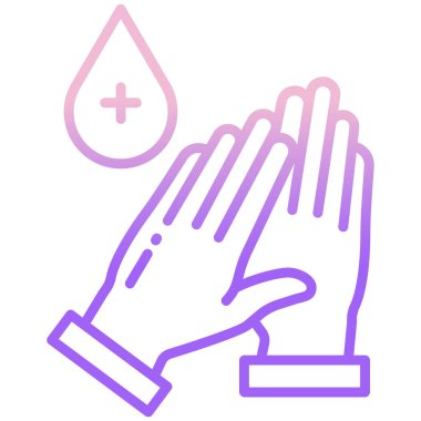 Web siteleri ve yazdırma için temiz bir düz vektör simgesi tutmak için ellerini yıka, yıka