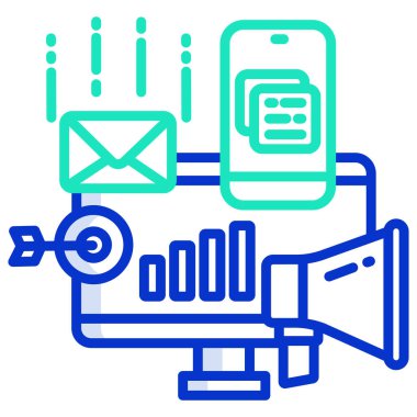 Pazarlama. Web simgesi basit illüstrasyon