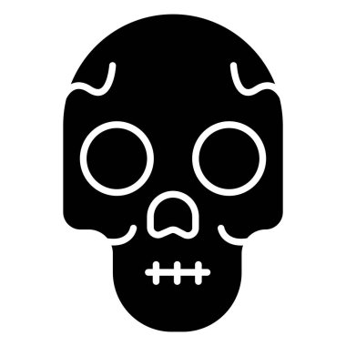 Beyaz arkaplanda basit Kurukafa simgesi