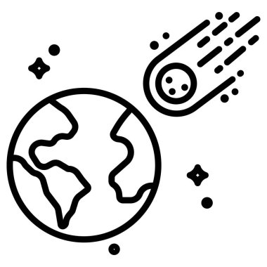 Basit vektör simgesi, göktaşının çizimi