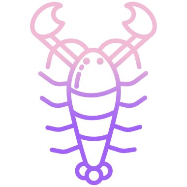 Yengeç simgesi vektör illüstrasyonu 