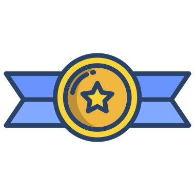 Basit vektör simgesi, madalya illüstrasyonu