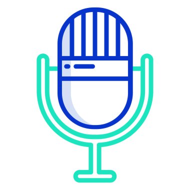 mikrofon web simgesi, vektör çizim 