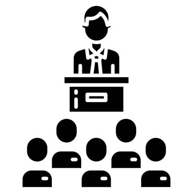 İş eğitimi. Konferans vektör illüstrasyonu