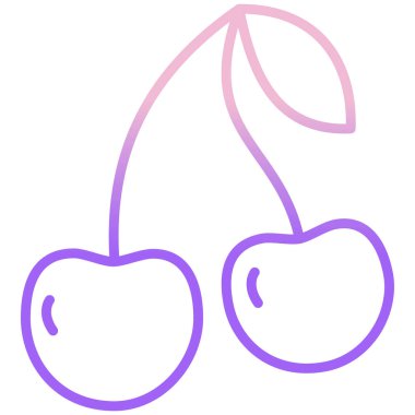 Kiraz meyvesi ikonu. vektör illüstrasyonu