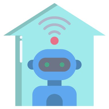 robot. Web simgesi basit illüstrasyon