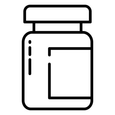 Kavanoz simgesi. Web için ilaç şişesi vektör simgelerinin basit çizimi