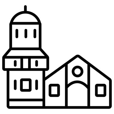 Bina. Web simgesi basit illüstrasyon