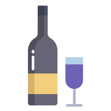 şarap şişesi ikon vektör illüstrasyonu
